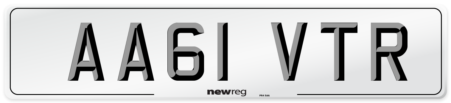 AA61 VTR Number Plate from New Reg